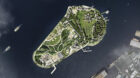 Bird's eye plan view of proposed Governor's Island scheme.