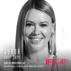 Headshot of Julie Michiels with IFI GAP logo