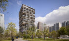 Street view of WeBank Headquarters' southwest façade.