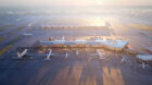 Aerial image of Concourse D and Concourse E