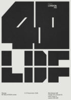 Poster in honour of SOM London's 40th anniversary exhibition, part of London Design Festival