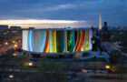 Doug Aitken's video installation "SONG 1" (2012) projected on the facade of the Hirshhorn Museum