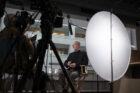 Behind-the-scenes image of Bill Baker during WTTW Interview at SOM Chicago Studio