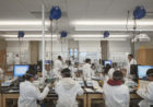 Students in the Sustainability Research and Engineering Building. Photo: Dave Burk © SOM.