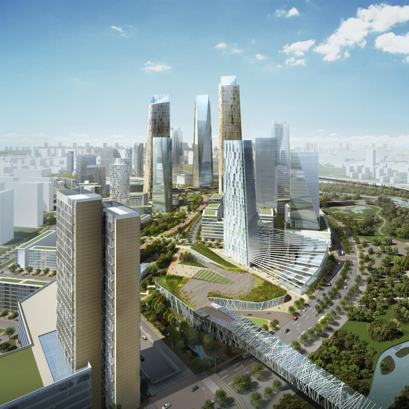 Slide 2 of 3, Beijing Dawangjing CBD Concept Master Plan