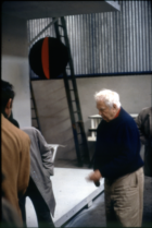 Calder and Graham discuss an art installation
