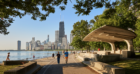 A lakefront view of the Hancock Center